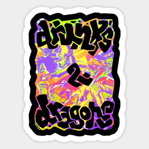 Drunks and Dragons - Pastel Morph Sticker by HugoSloth